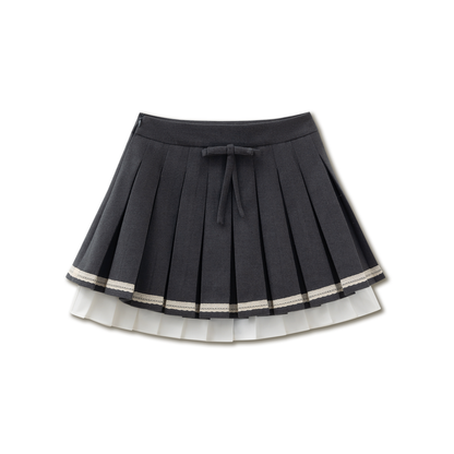 Gray Three-dimensional Girl PLEATED SKIRT