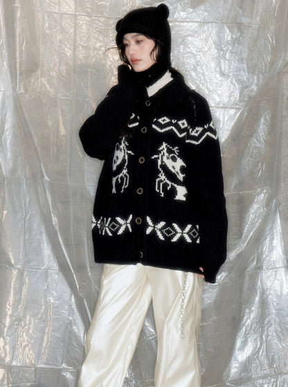 Vintage Fair Panda Knitted Cardigan Jacket