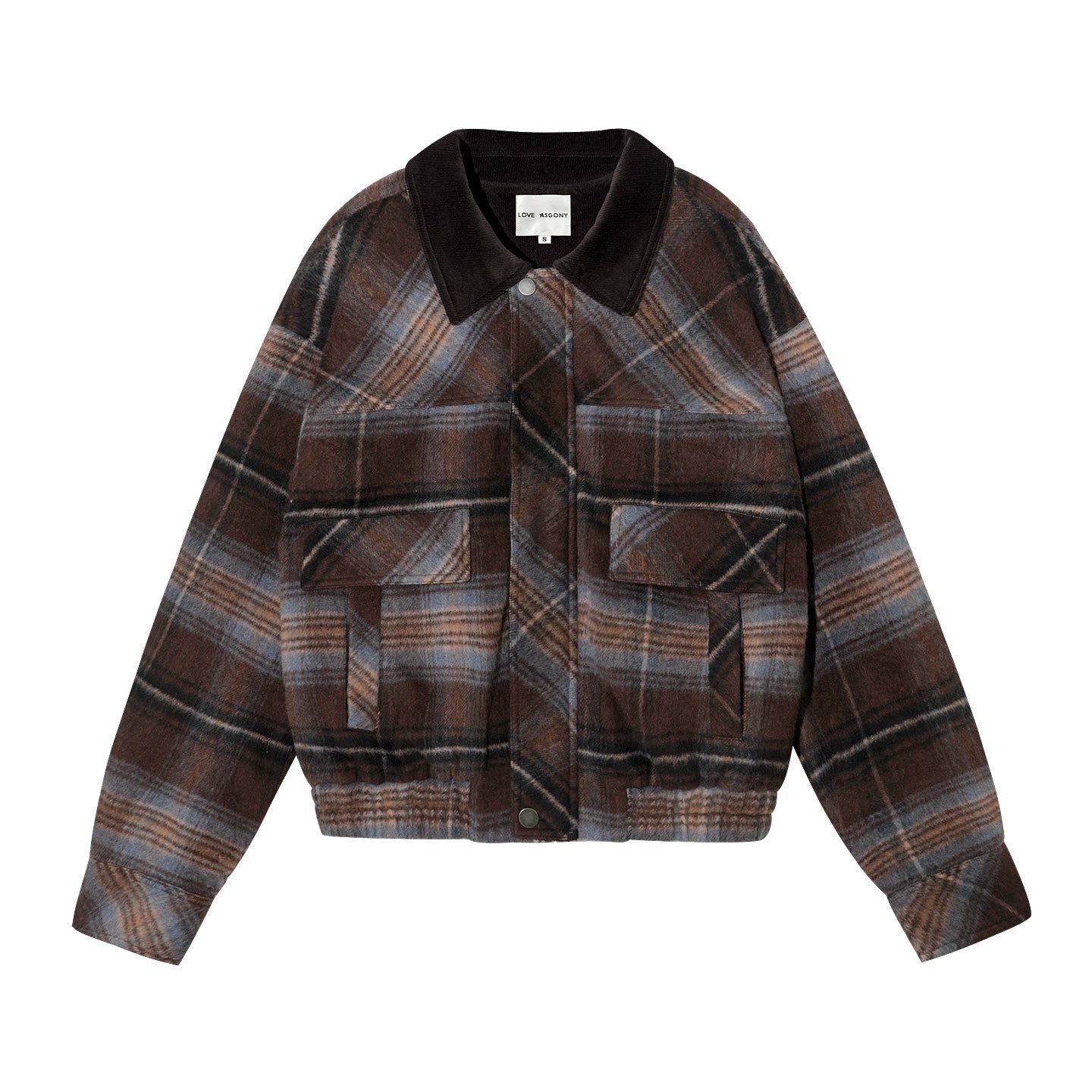 Retro Plaid Lapel Woolen Jacket