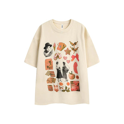 American Vintage Print Cotton T-Shirt