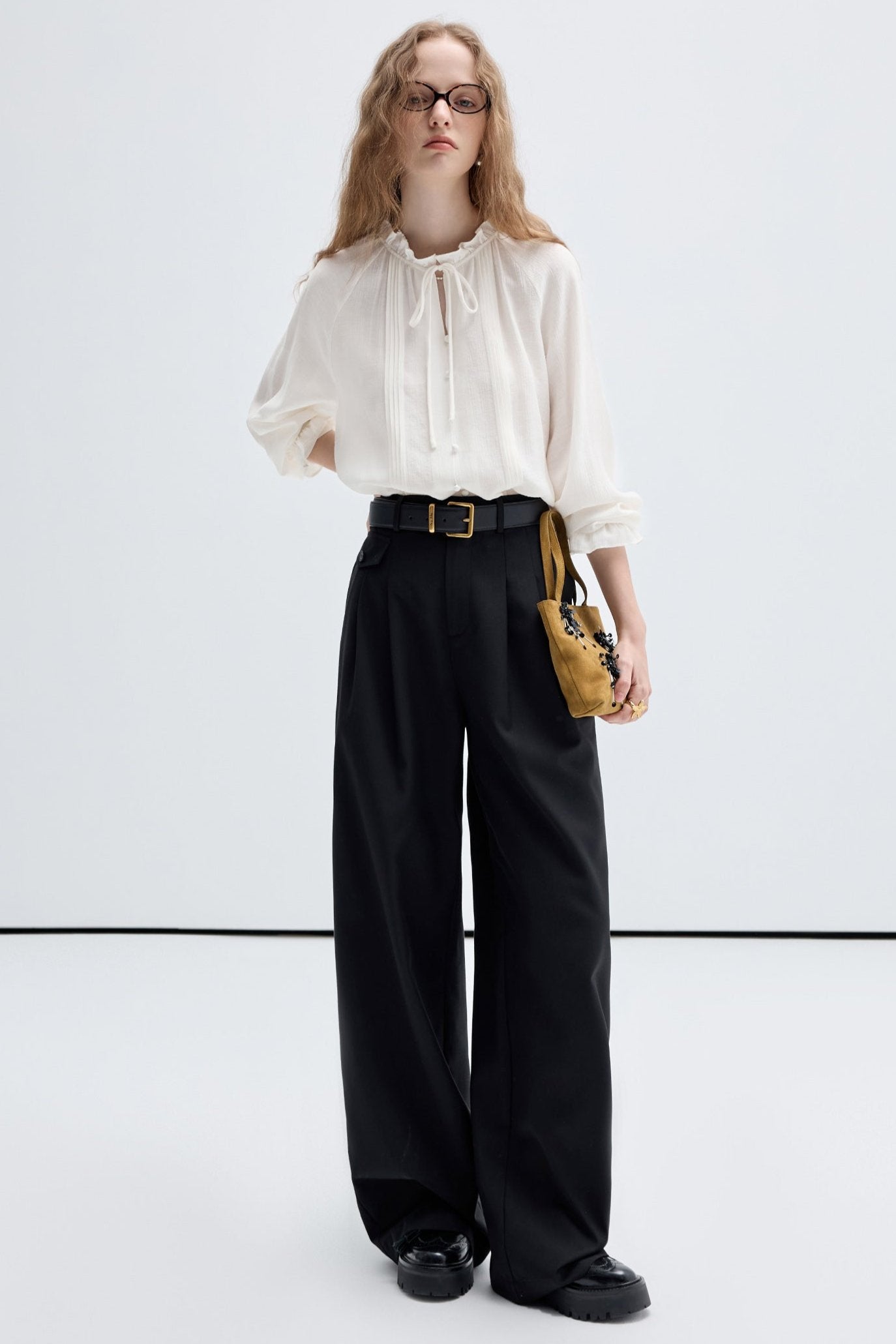 VEGA CHANG Wide-Leg Casual Pants Women's Spring-Autumn 2024 New Simple and Versatile Loose Lazy Style Pants