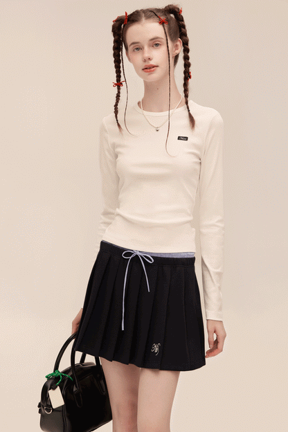 Drawstring PLEATED HIGH WAIST SKIRT