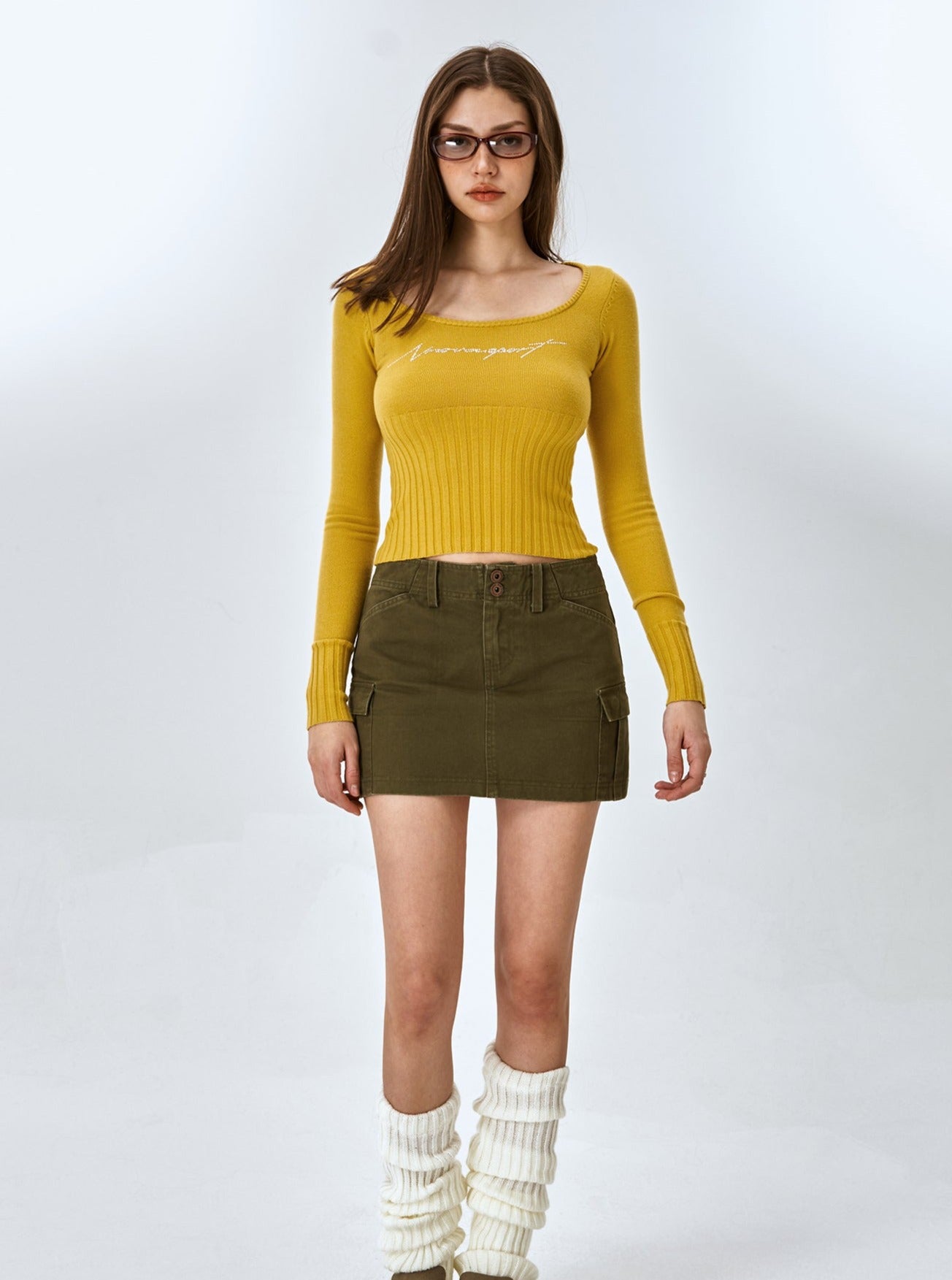 American retro square neck top