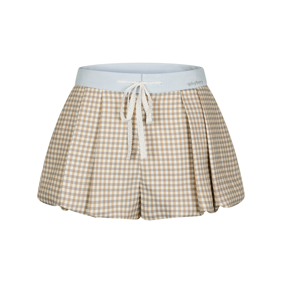 체크 패턴의 다용도 대조 A라인 반바지 