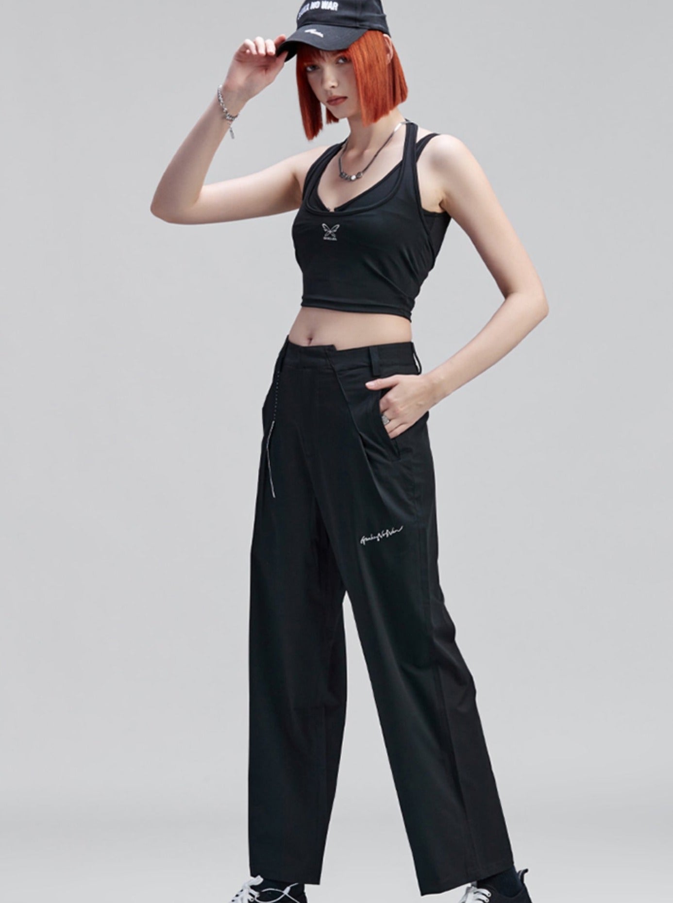 Pleated Straight Casual Pants