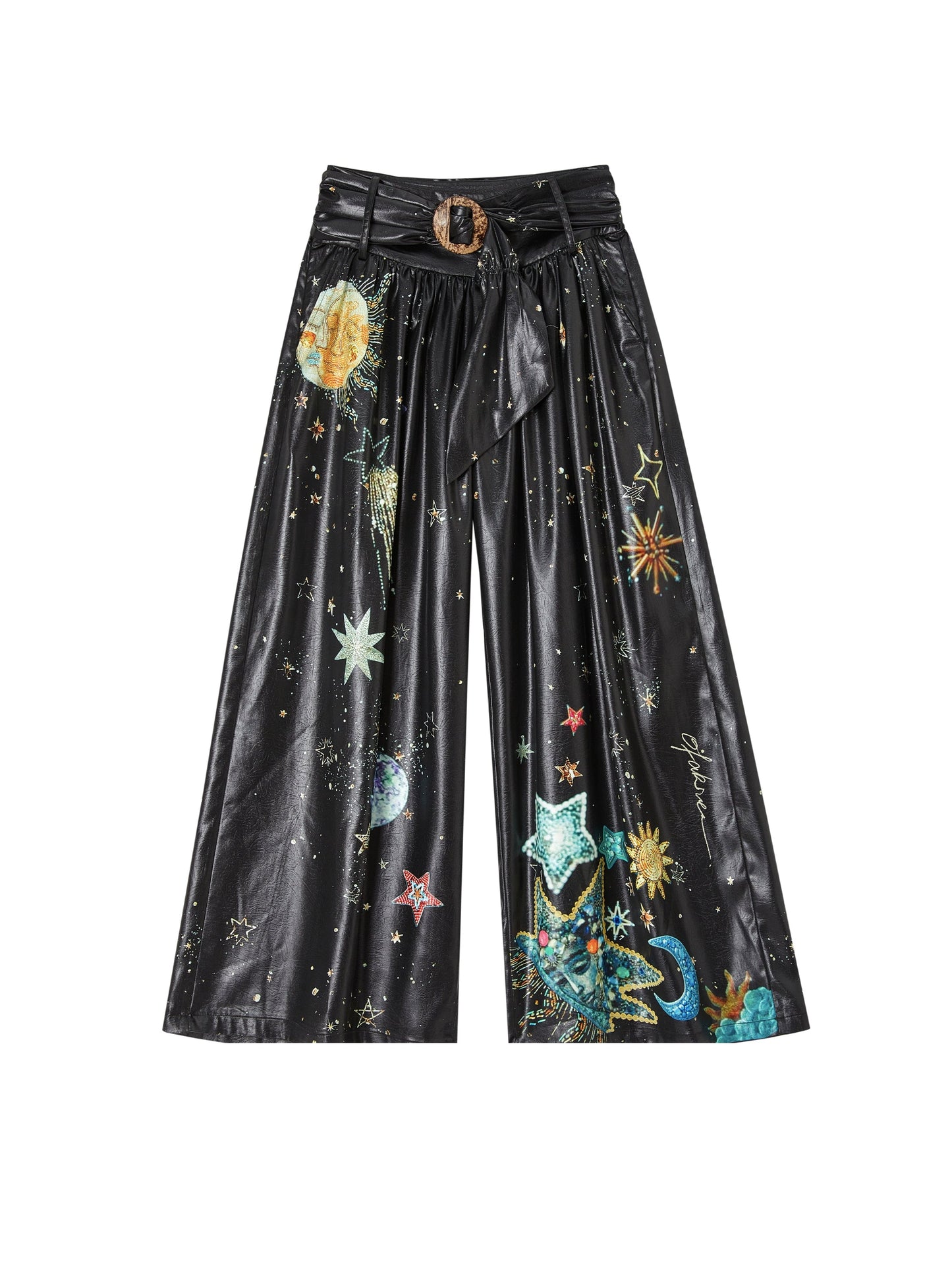 Pleated Sky Wide-Leg Pants