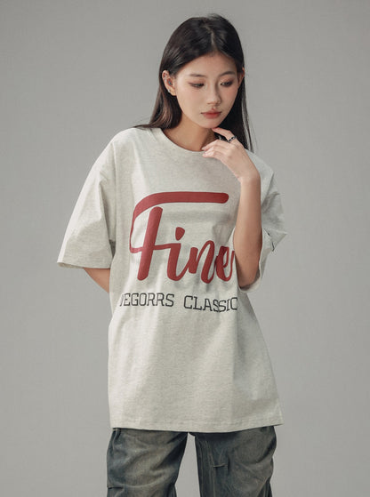 Retro Foam Print Crew Neck T-Shirt