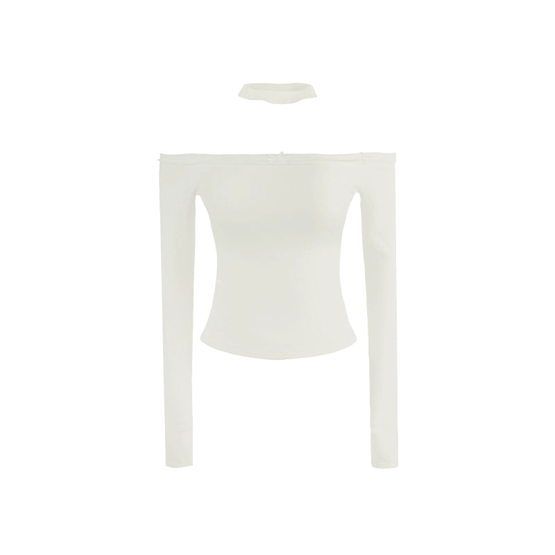 One-Shoulder Bow Basic Top