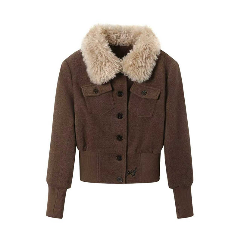 Brown Woolen Jacket And Pants Set-Up