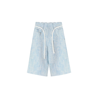 Summer Lace High-Waist Wide-Leg Pants