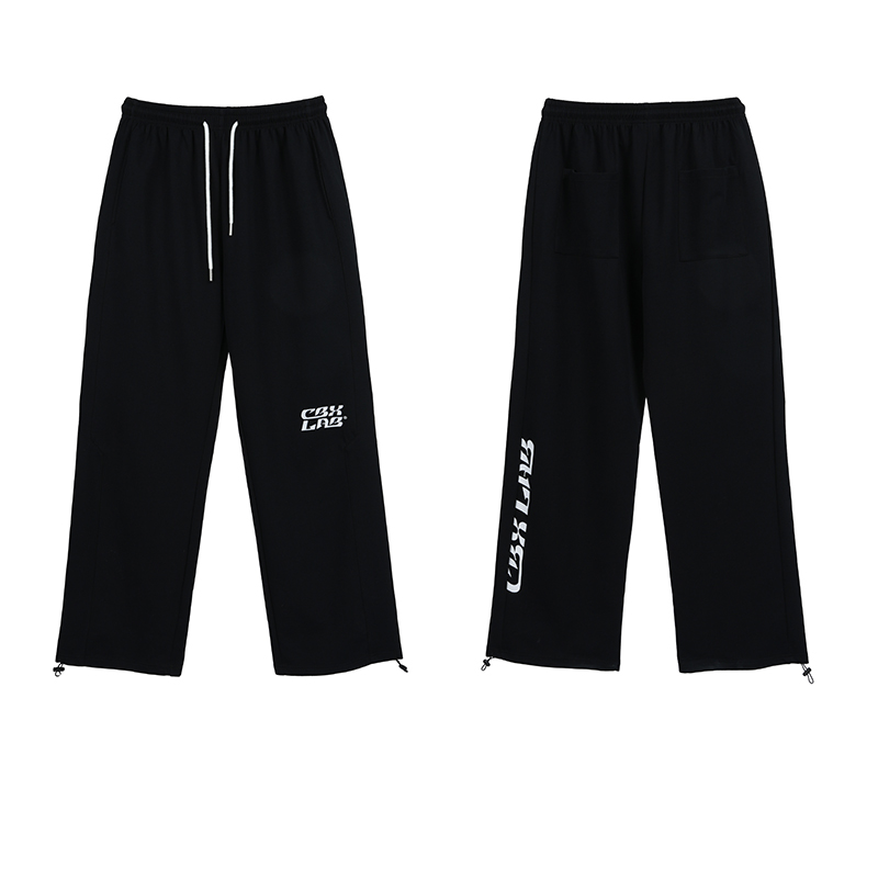 Hip-Hop Trendy Black Stitched Pants