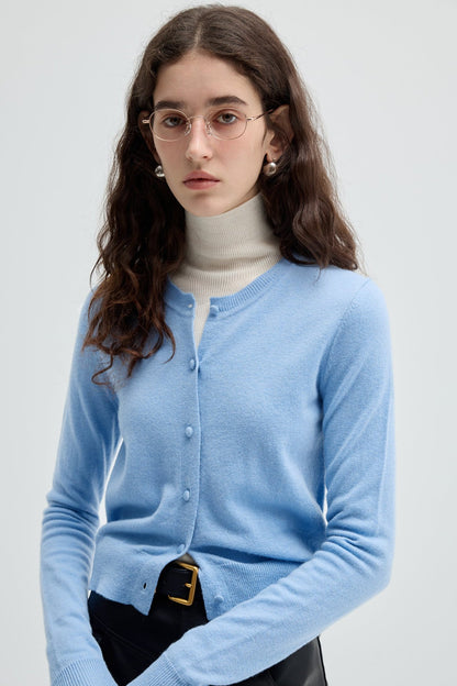 [100% of sheep's wool] VEGA CHANG Grey Knitwear Women's Pre-Fall 2024 New Simple Commuter Top