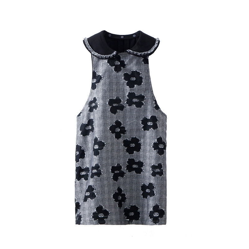 original design French pleated vest dress