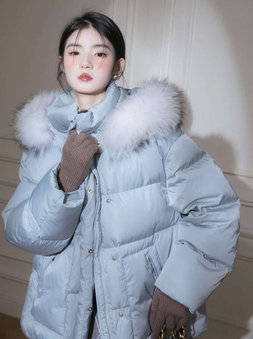 Fur collar down jacket