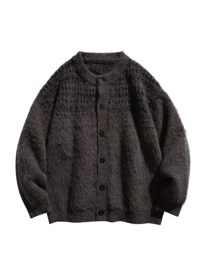 Brushed Crew Neck Cardigan