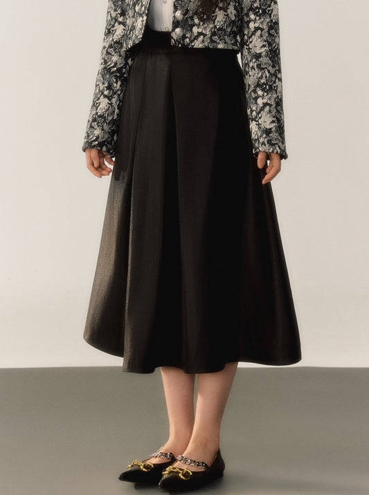 Texture Asymmetrical Slim Midi Line Skirt