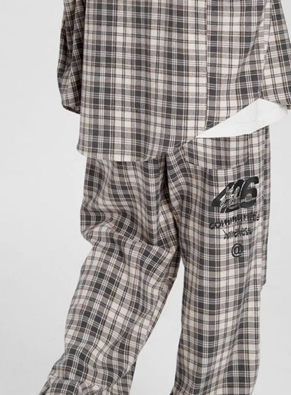 Hip Hop Graffiti Plaid Pants