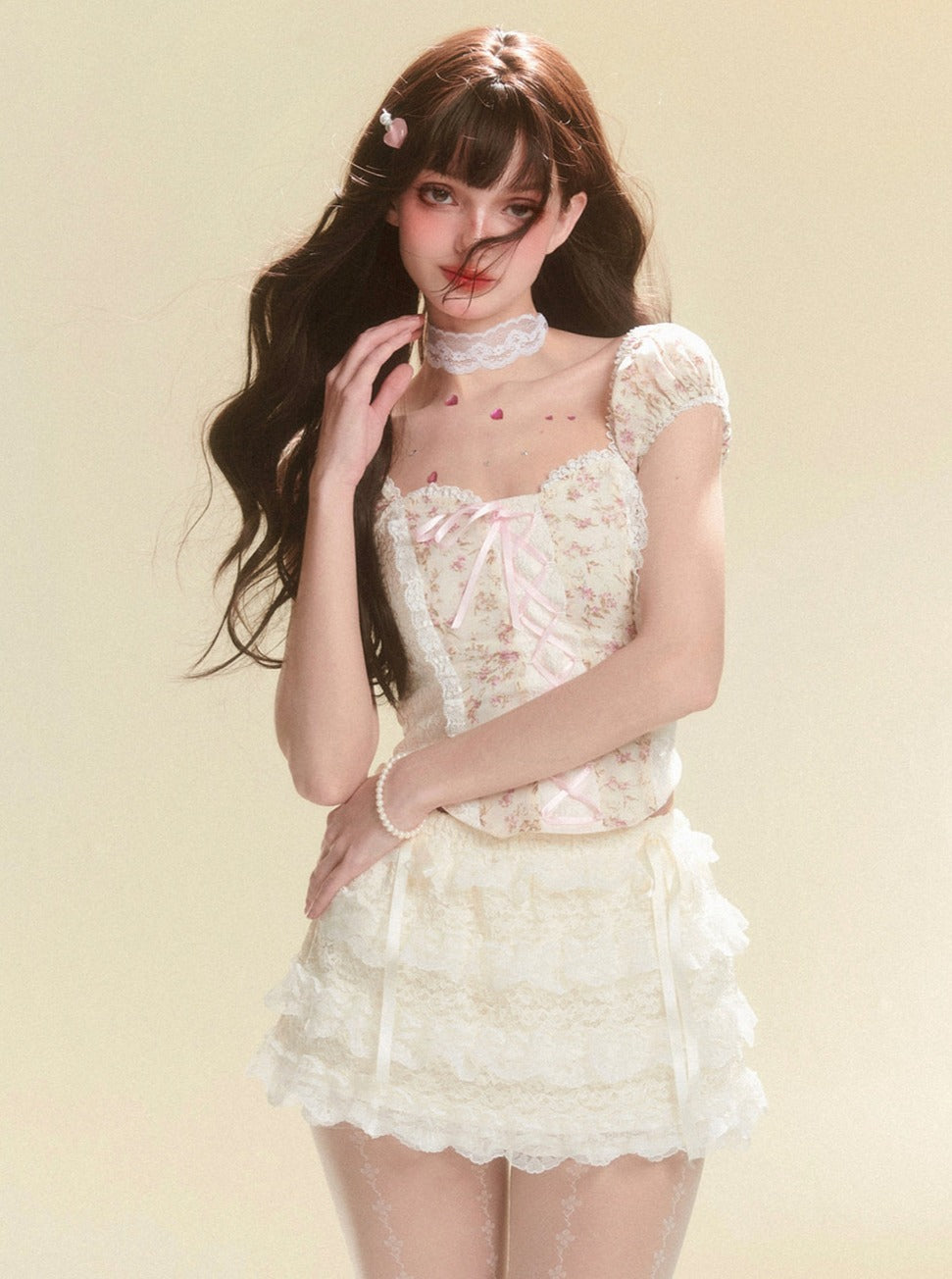 Gentle Trap White A-Line Skirt