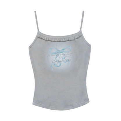 Print Small Camisole Bottom Vest Top