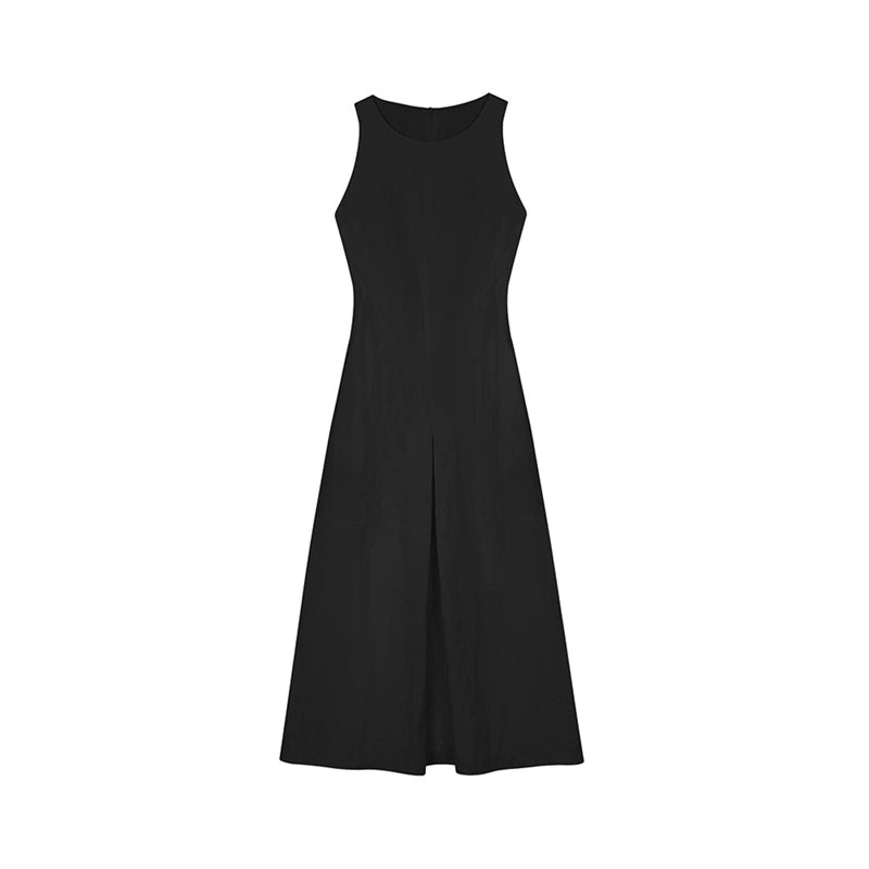 Hepburn Style Black Long Dress