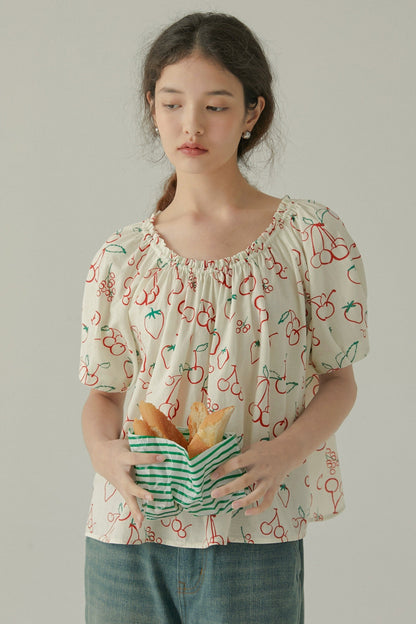 Berry Basket Print Top