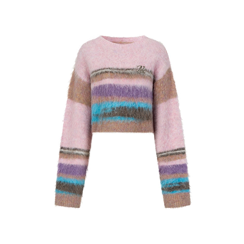 Brushed Color Bar Pullover Sweater