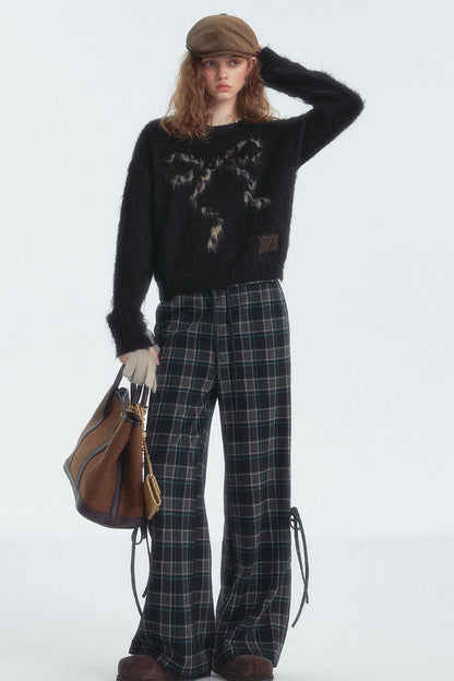 Leopard-Print Bow Crewneck Jumper