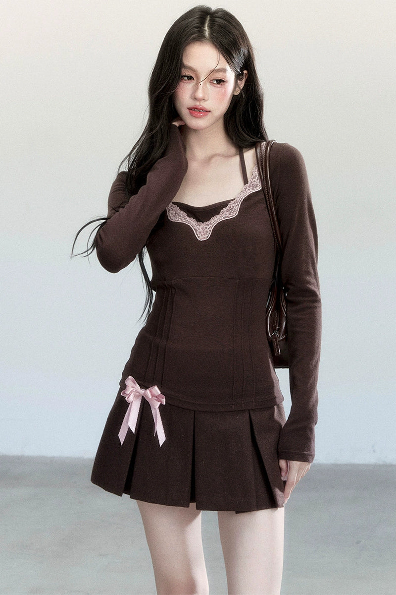 Hazelnut Lace Ballet Base Layer Top