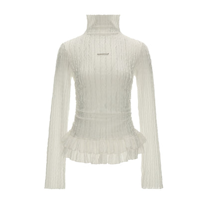 High-neck Slimming Long Sleeve Tee