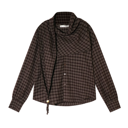 Retro Beaded Plaid Shirt Set-Up