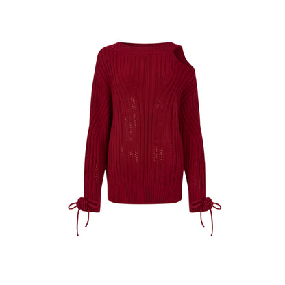 Two-Way Rose Bow Knit Sweater