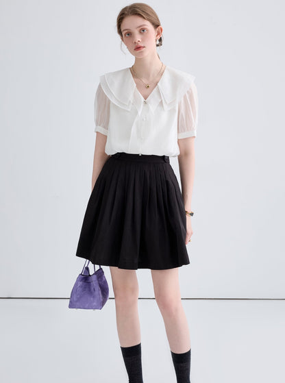 Loose Slim Babydoll Collar Shirt