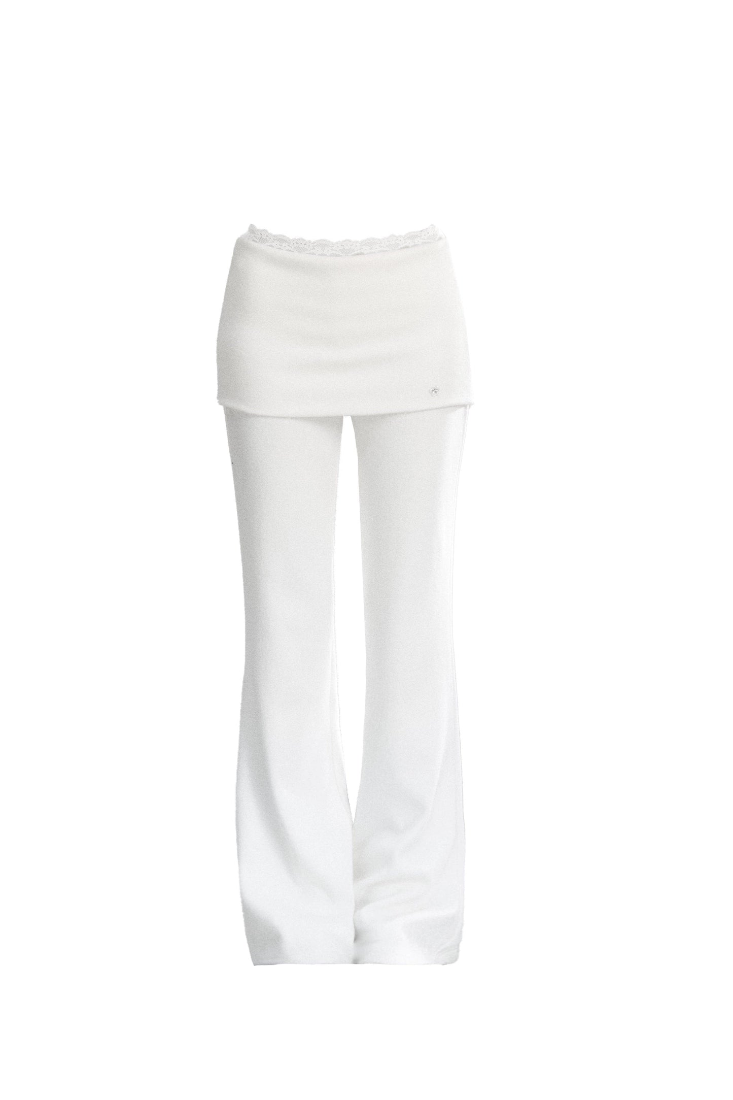 White Lace Bootcut Pants