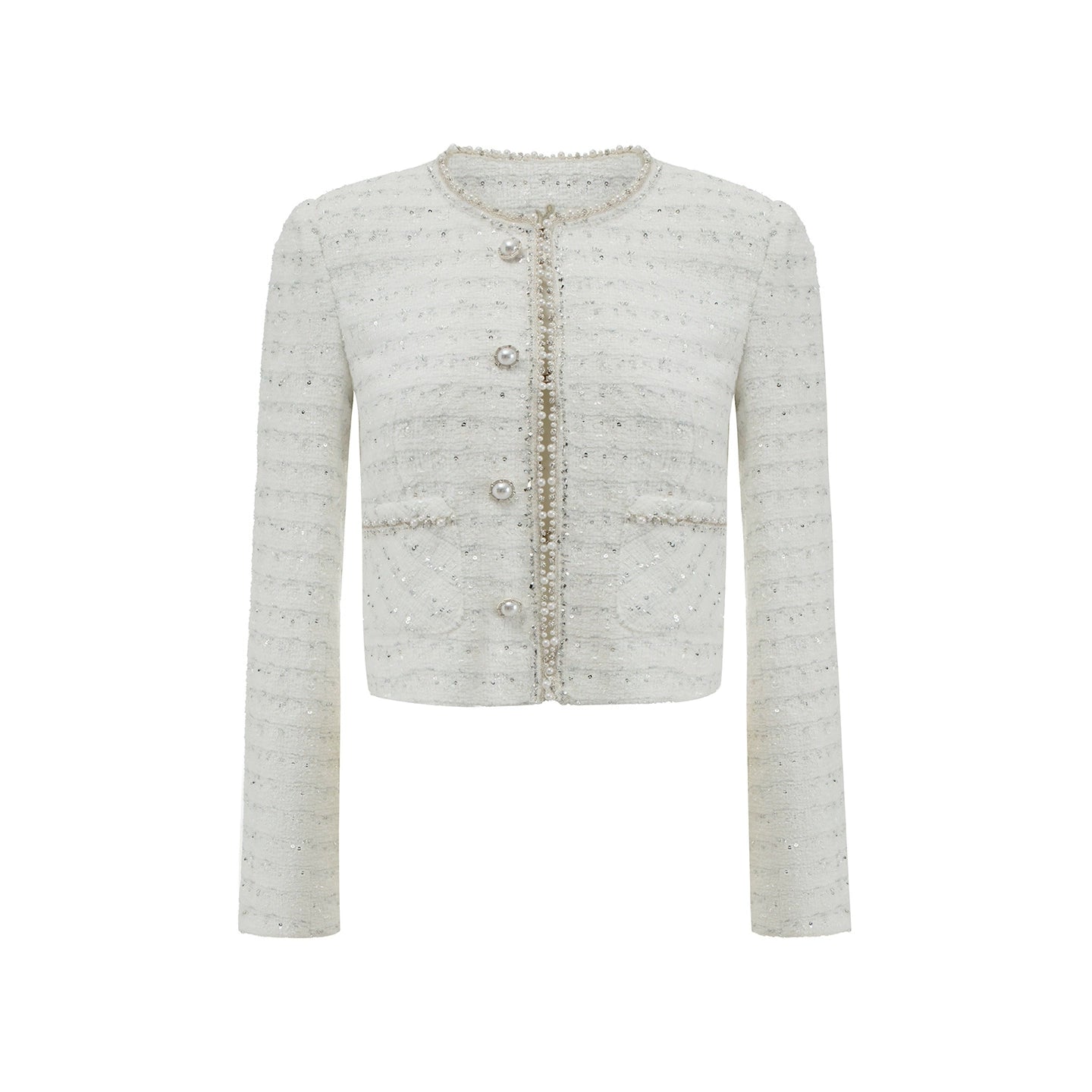 White Small Fragrance Three-Piece Slimming Jacket Set-Up