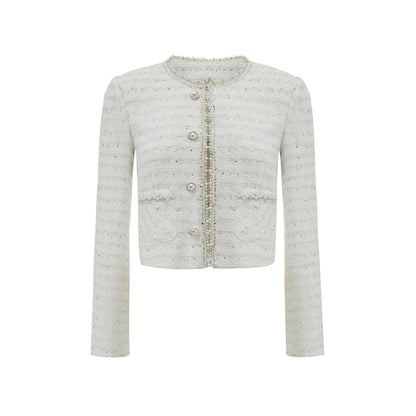 White Small Fragrance Three-Piece Slimming Jacket Set-Up