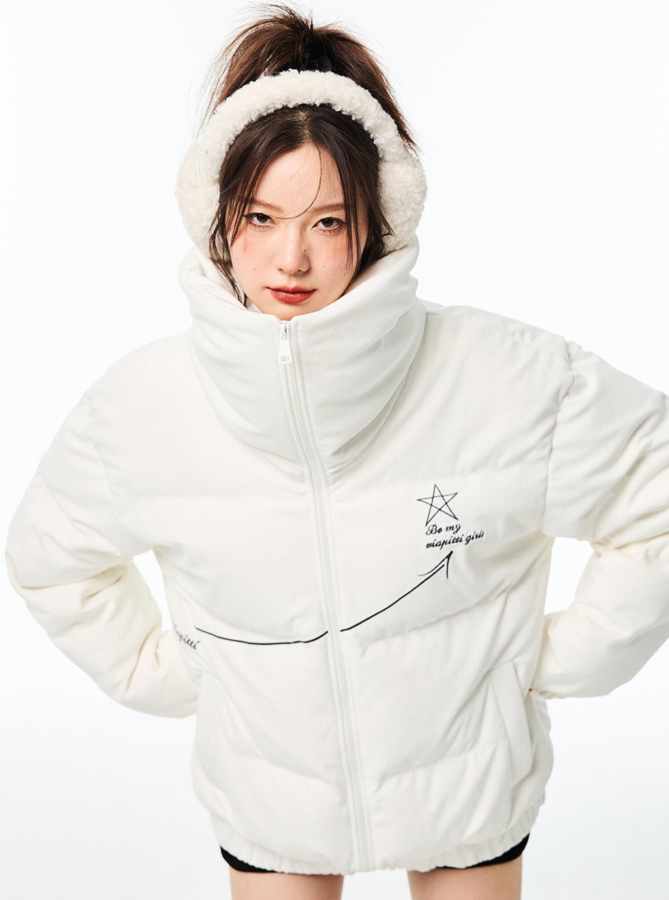 double-layered high-neck down jacket