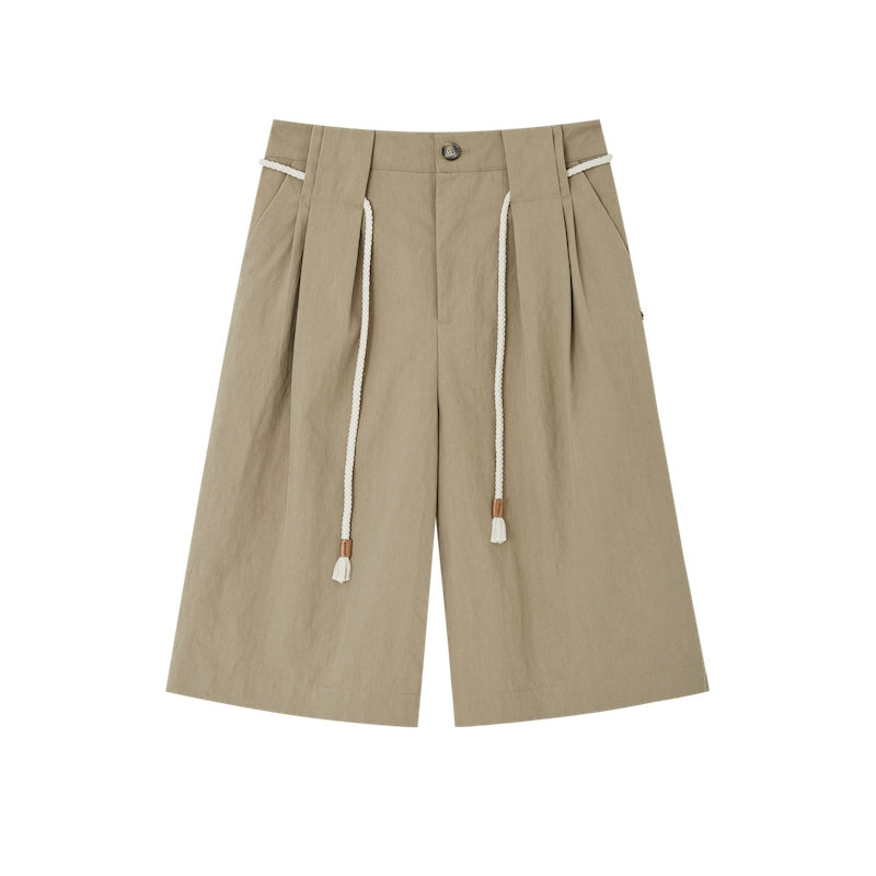 Pleated Wide-Leg Shorts