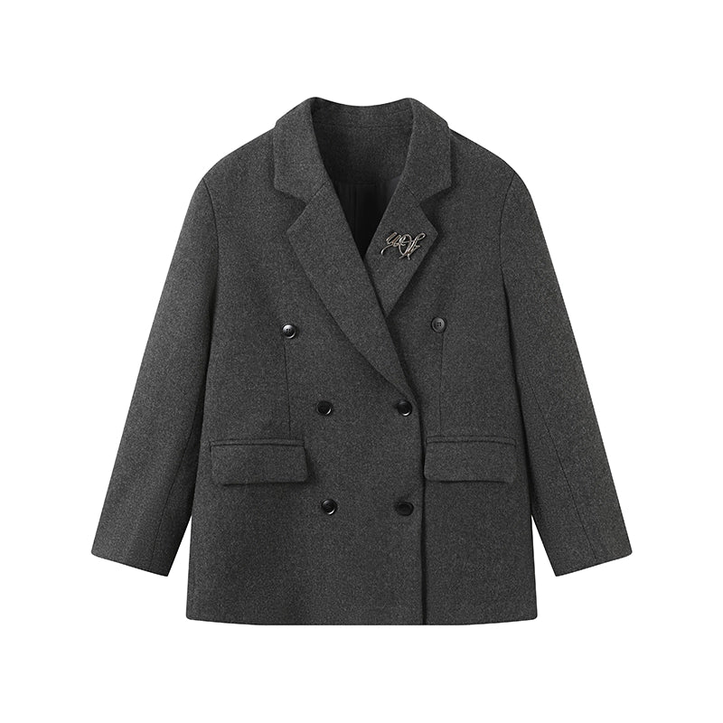 Casual Woolen Blazer Dress Set-Up