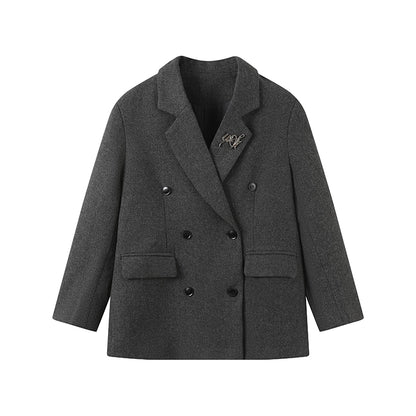 Casual Woolen Blazer Dress Set-Up