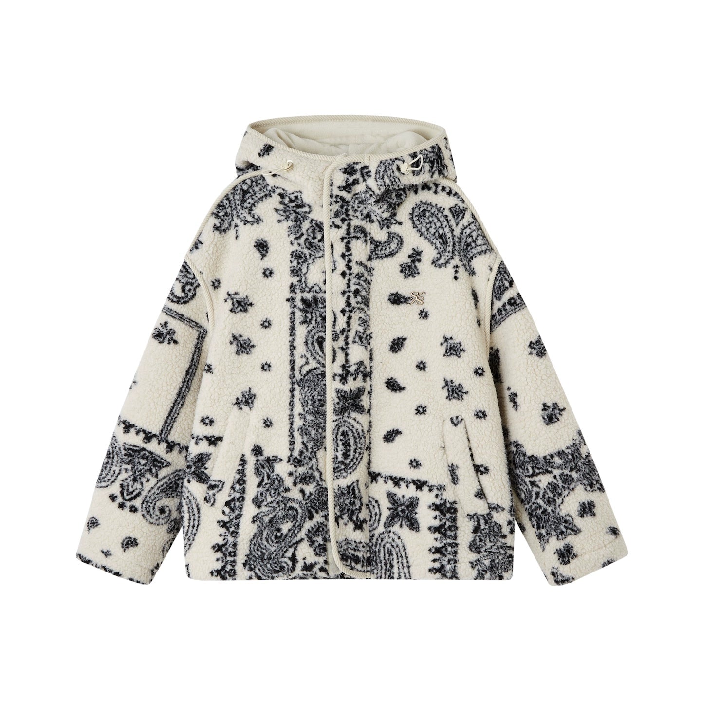 Jacquard Fleece Hooded Jacket