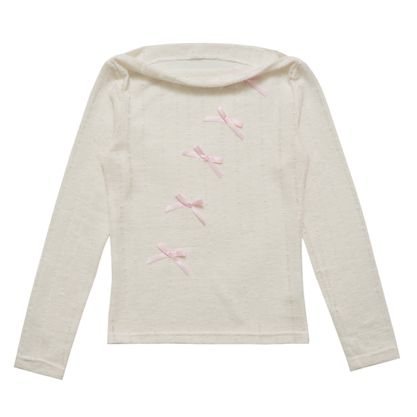 Off-Shoulder Mesh Cut-Out Blouse Top