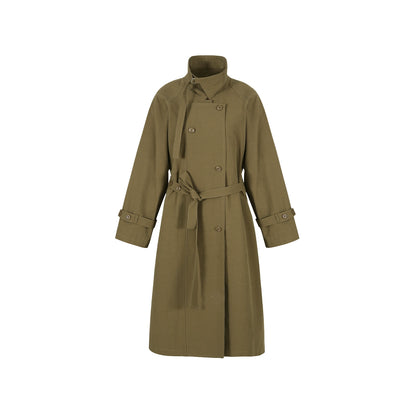 Silhouette Double-Breasted Trench Coat