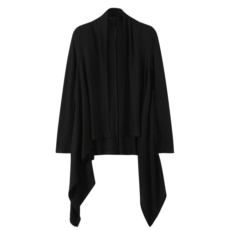 Irregular Knitted Mid-Length Cardigan Set-Up