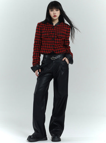 Black PU Leather Pants