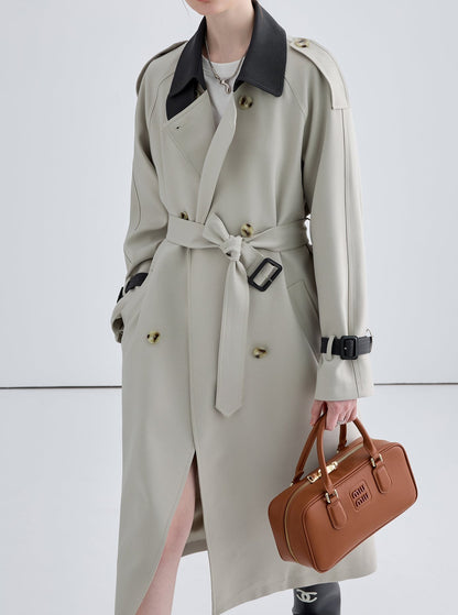 COLOR-BLOCKED TRENCH COAT