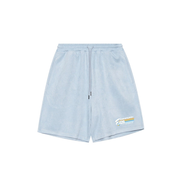 Imitation Suede Vest Short Sleeve Suit Set-Up