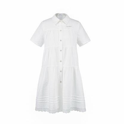 French retro niche design sense white dress