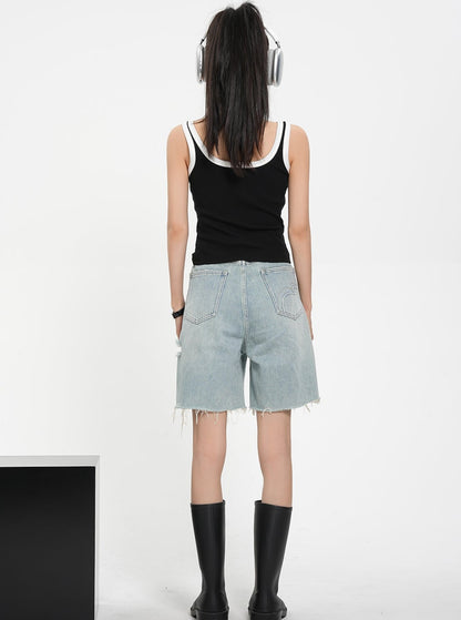 Raw Edges High Waist Jeans