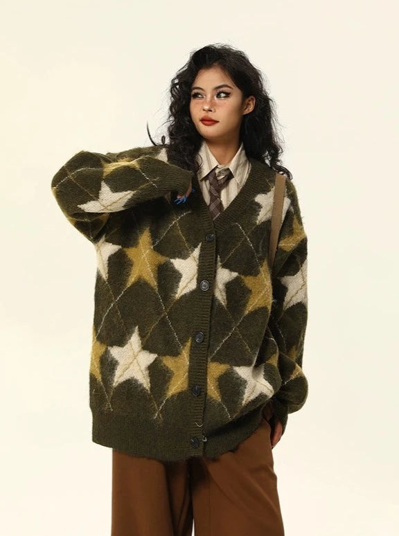 American retro loose sweater coat