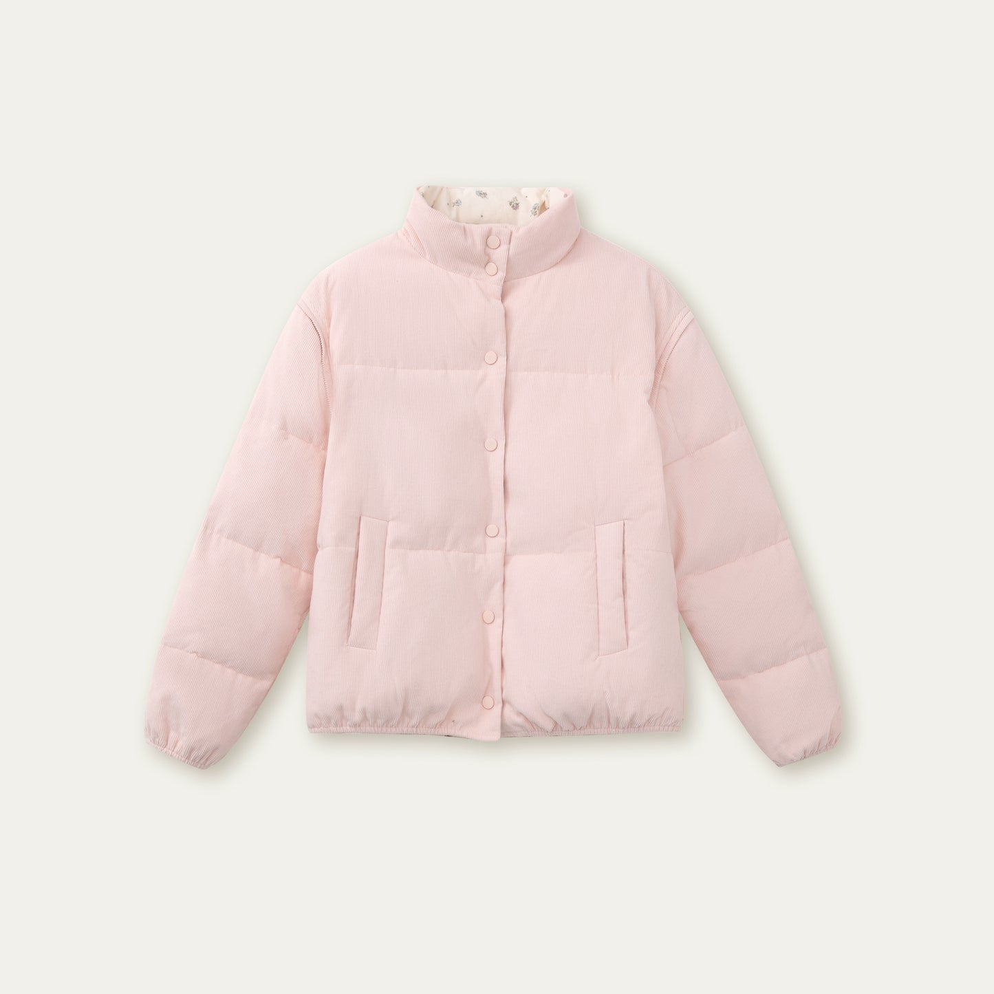 Corduroy Floral Reversible Jacket Set-Up